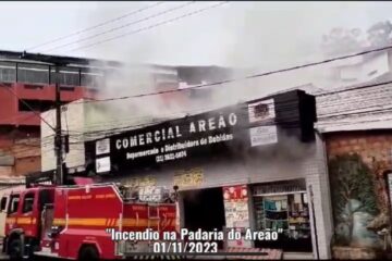 Incêndio criminoso atinge supermercado no bairro Areão, em Itabira