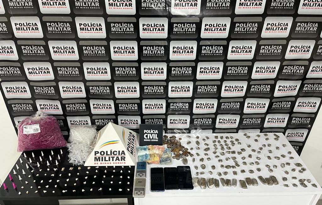 Em ação conjunta das polícias Civil e Militar, homem é preso por tráfico de drogas; cocaína, crack e maconha são apreendidos