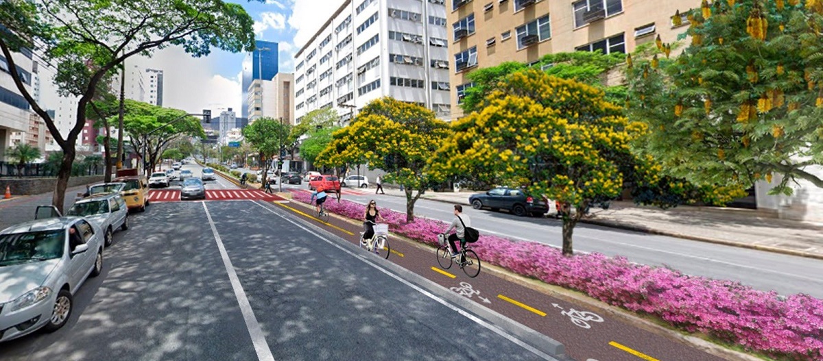 Avenida Afonso Pena, em BH, terá faixas para o transporte coletivo e ciclovia