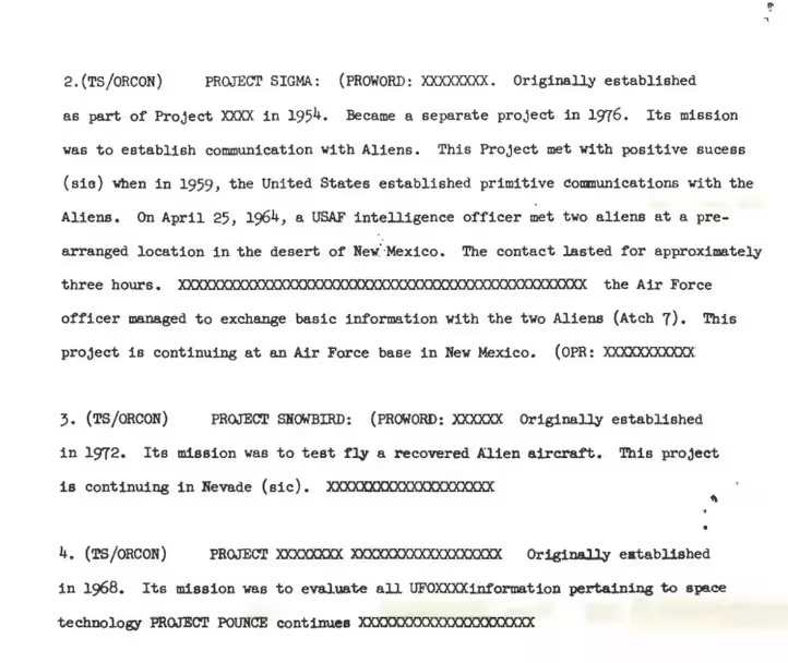Documentos vazados podem indicar que autoridades dos EUA se reuniram com dois alienígenas
