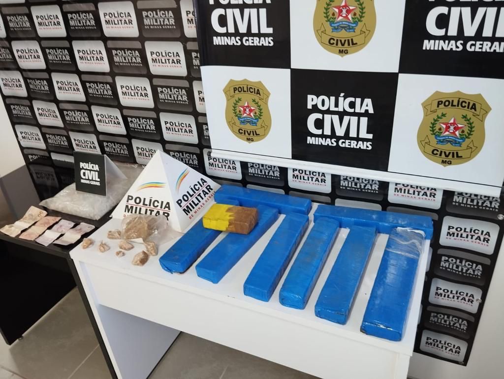 Operação conjunta entre Polícia Civil e PM de Santa Bárbara apreende quase 8 kg de maconha e crack
