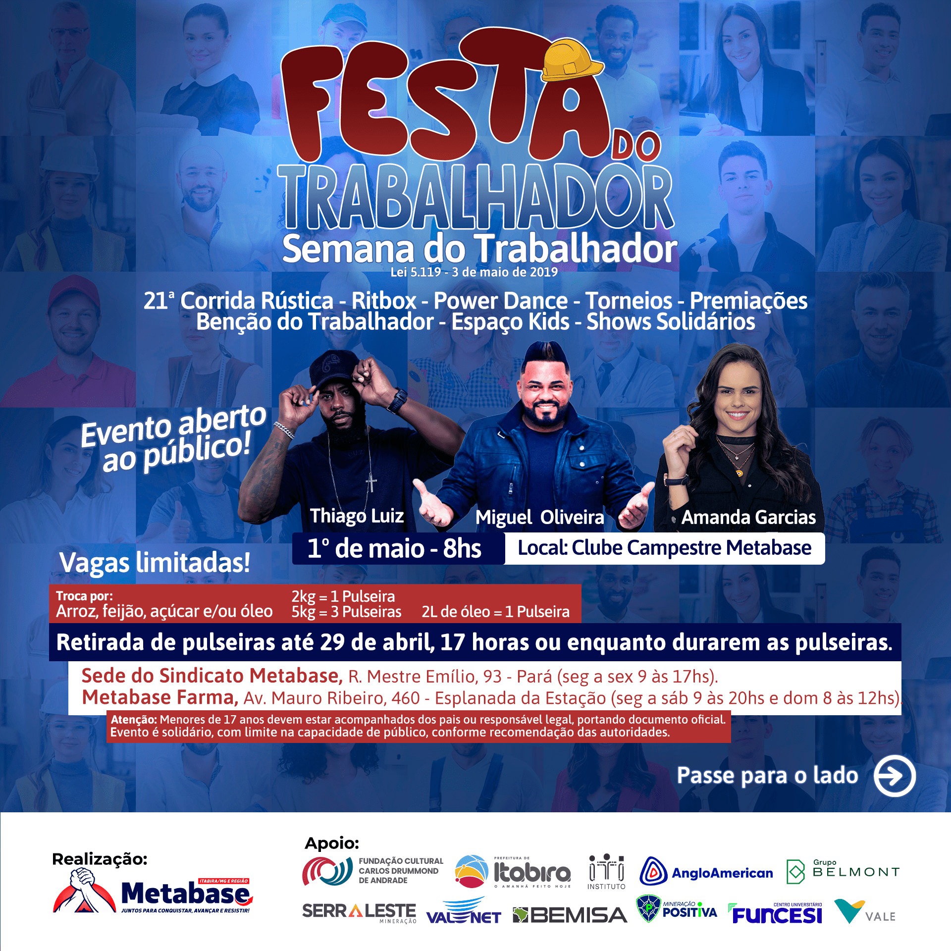 Xande de Pilares se apresenta na Semana do Trabalhador do Sindicato Metabase; confira a programação
