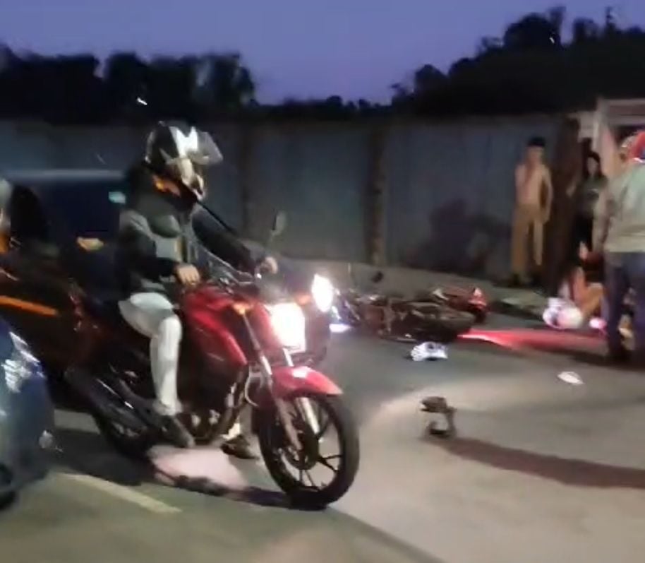 Colisão entre motos deixa três feridos em Itabira