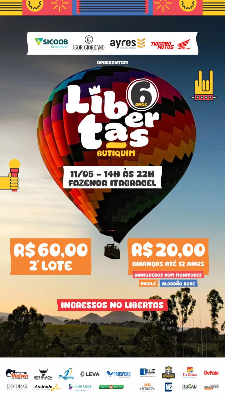 Tem novidade no ar: festa de 6 anos do Libertas Butiquim contará com voo cativo de balão; saiba mais!