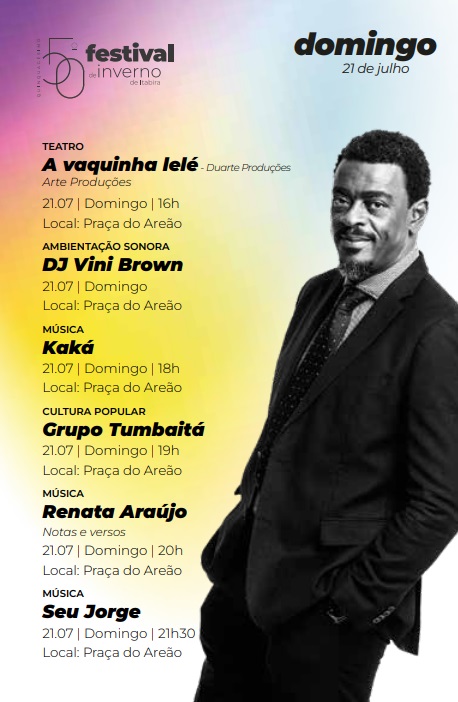 Encerramento do 50º Festival de Inverno de Itabira terá Seu Jorge e DJ Vini Brown; confira a programação completa