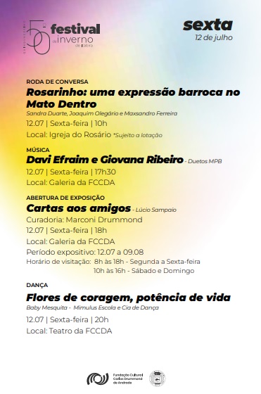 Maneva, Ogoing&Linguini e mais: confira a programação desta sexta-feira do 50º Festival de Inverno de Itabira