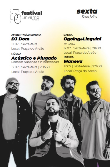 Maneva, Ogoing&Linguini e mais: confira a programação desta sexta-feira do 50º Festival de Inverno de Itabira