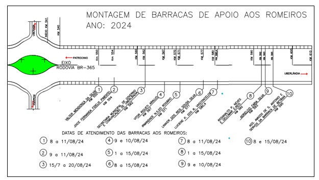 Rodovias BR-365, MG-190, MG-223 e LMG-748 terão restrição de tráfego para veículos devido a festa de Nossa Senhora da Abadia
