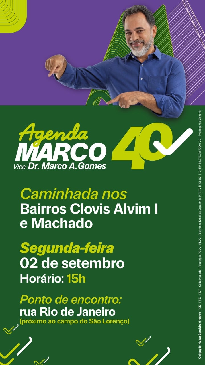Confira a agenda do candidato a prefeito de Itabira Marco Antônio Lage para esta segunda-feira