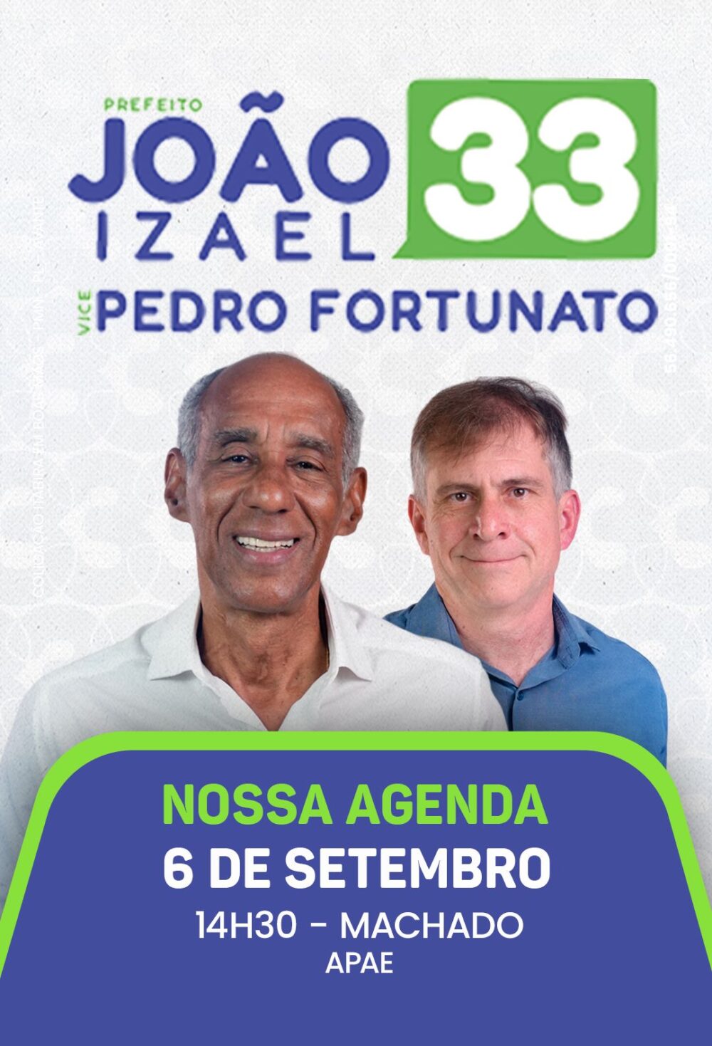 Confira a agenda do candidato a prefeito de Itabira João Izael para esta sexta-feira