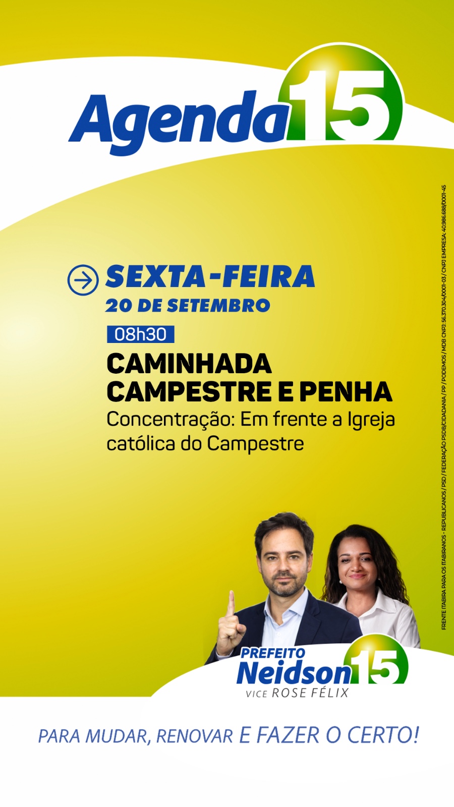 Eleições em Itabira: confira a agenda do candidato Neidson Freitas para esta sexta-feira