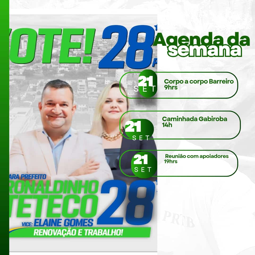 Eleições em Itabira: confira a agenda do candidato Ronaldinho Teteco para este sábado