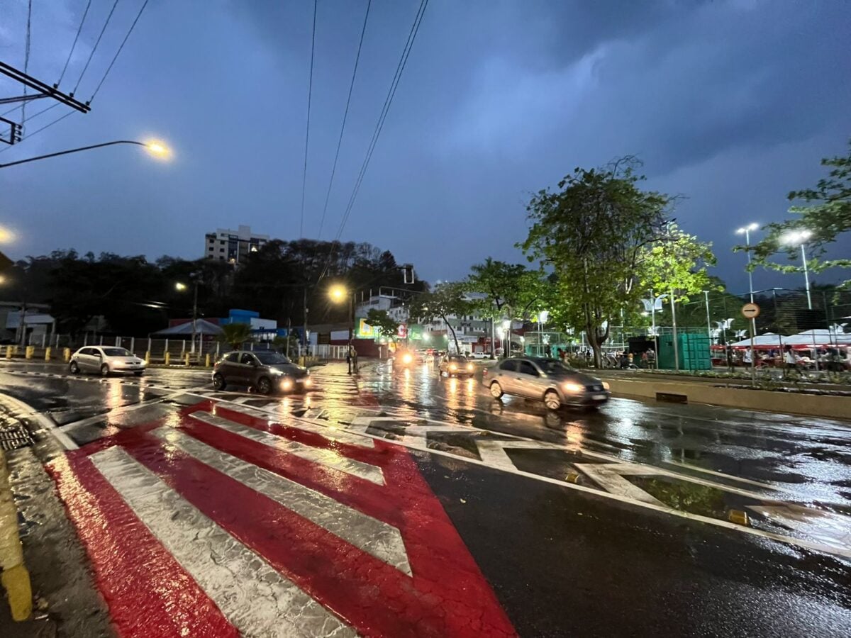 Itabira: chuva cai após quase seis meses e deixa bairros da cidade sem luz; árvore caiu por cima de carro