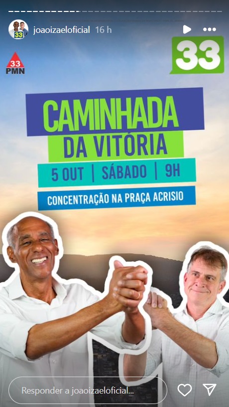 Eleições em Itabira: confira a agenda do candidato a prefeito João Izael para o último dia de campanha