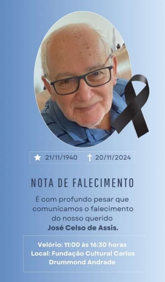 Morre José Celso de Assis, ex-vereador de Itabira com sete mandatos