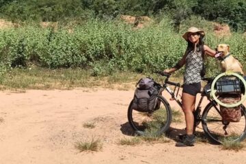 Amigos para sempre! Jovem chilena atravessa o Brasil com um cão caramelo e sobre uma bicicleta