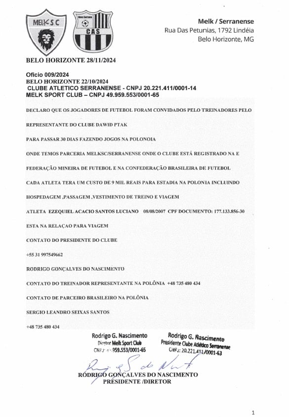 Jovem de Itabira busca realizar sonho de ser jogador profissional e precisa de apoio para viagem à Polônia
