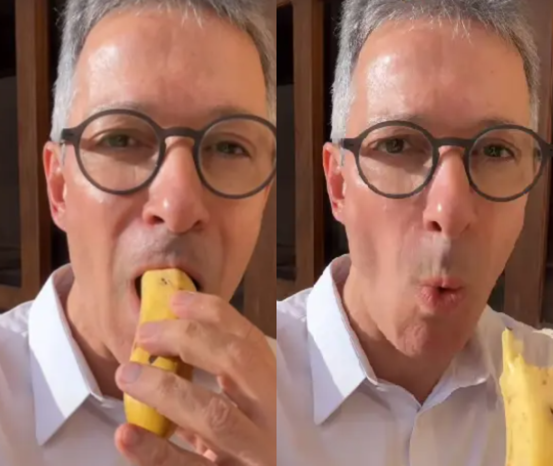 Um exemplo diferente! Governador de Minas come banana com casca para ironizar Lula