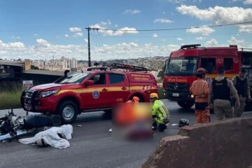 Acidente grave no Anel Rodoviário de BH deixa motociclista morto e mulher ferida