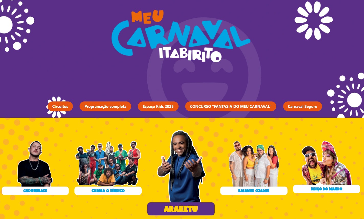 Carnaval de Itabirito tem Ara Ketu e blocos tradicionais na programação; confira