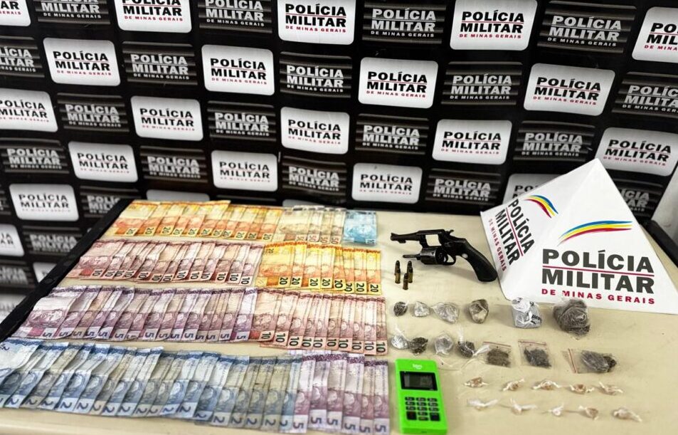 Polícia Militar prende suspeito de tráfico, apreende arma e recupera veículo em João Monlevade