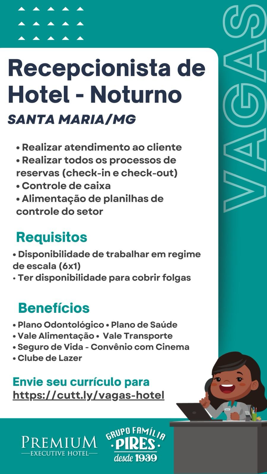 Grupo Família Pires e Premium Executive Hotel têm vagas de emprego; saiba mais!