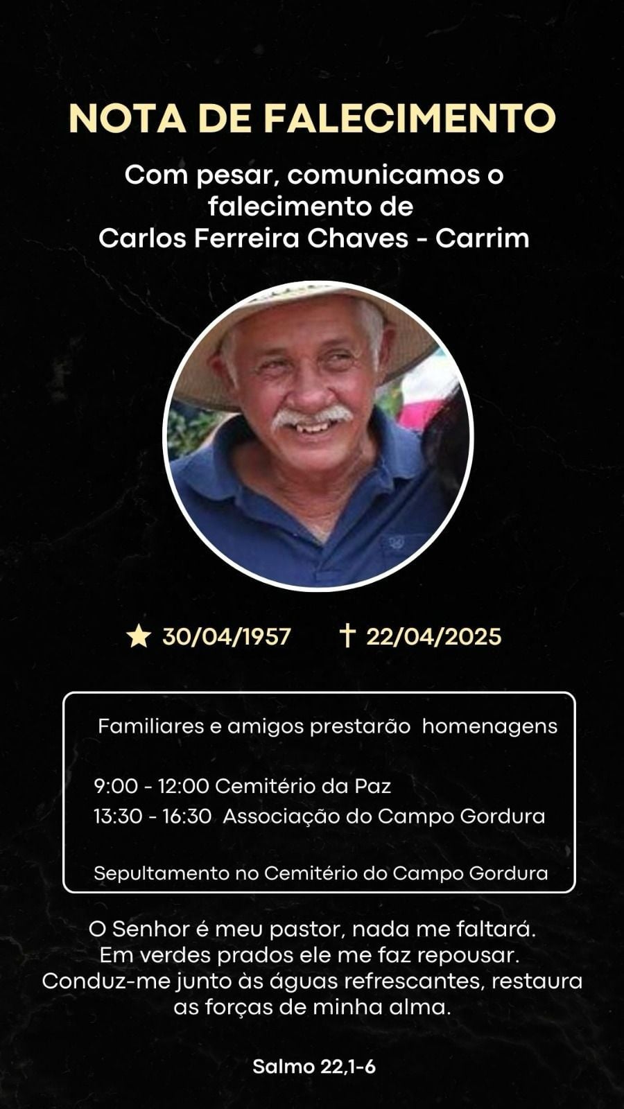 Itabira: morre Carrim, irmão do secretário de Governo Roberto Chaves