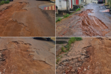 Buraco na rua José Andrade no bairro Pará causa transtornos há mais de um mês; SAAE promete concluir obra até o fim da semana