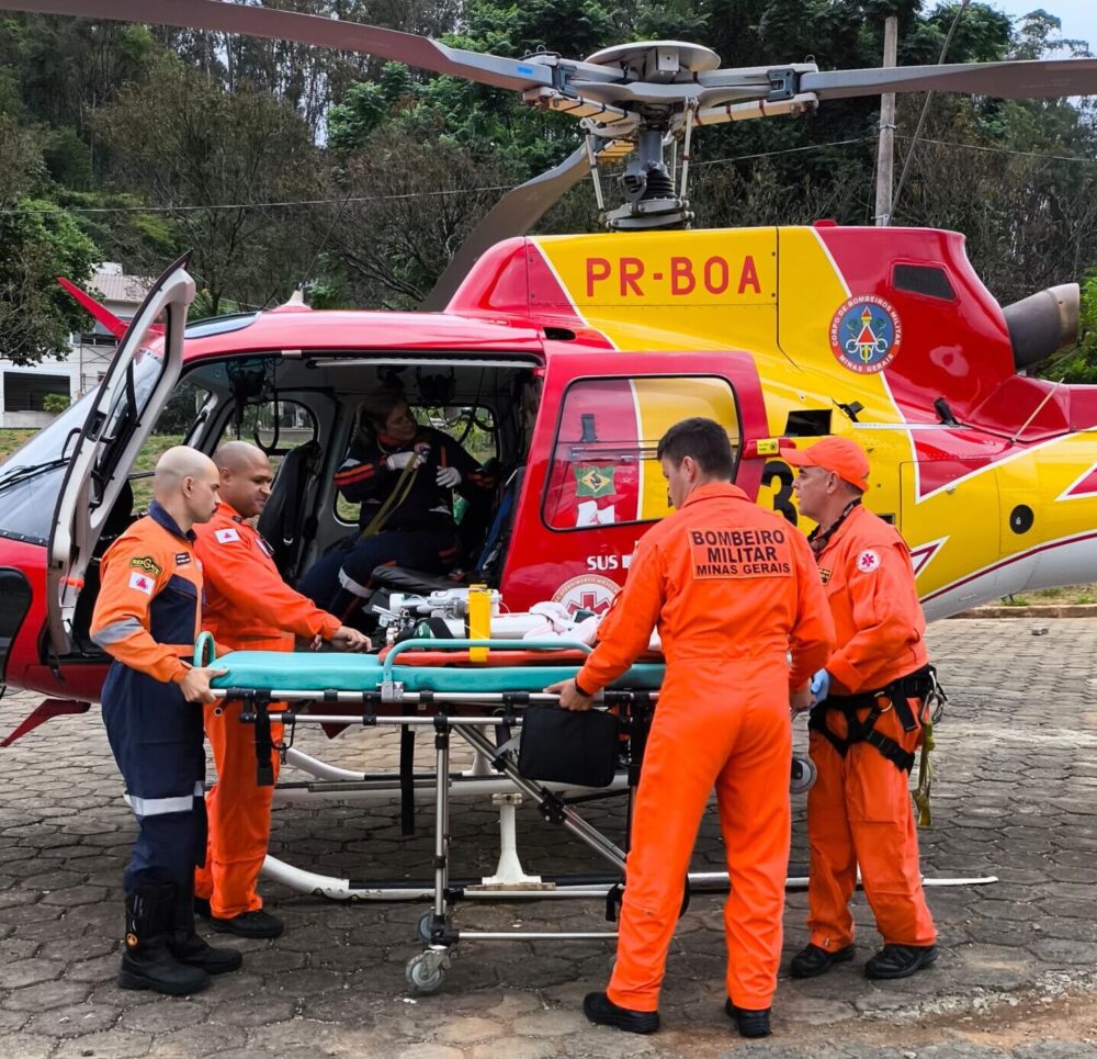 Bebê de três meses em estado grave é transferido de helicóptero de João Monlevade para BH