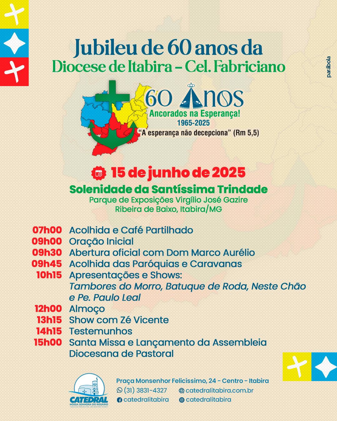 Parque de Exposições recebe a Solenidade da Santíssima Trindade neste domingo (15)