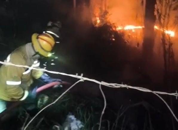 Mais um incêndio é registrado às margens da estrada 105, em Itabira