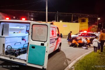 Colisão entre motocicletas deixa mulher ferida no trevo do Cruzeiro Celeste, em João Monlevade