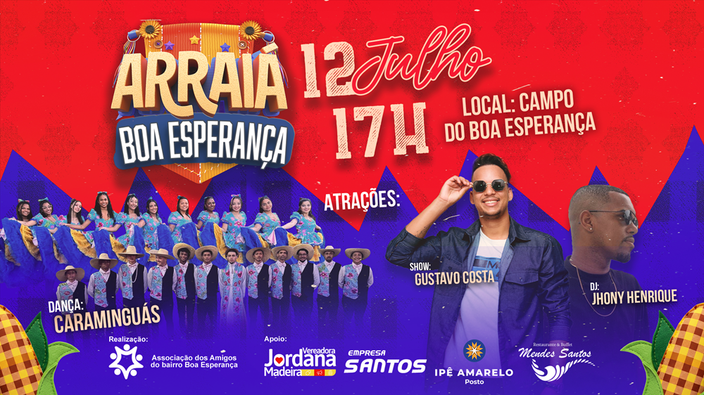 Campo do Boa Esperança recebe arraiá neste sábado com shows, dança e muita animação; saiba mais
