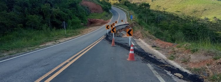 DER-MG interdita AMG-0520 na Zona da Mata para obras de reparo na pista