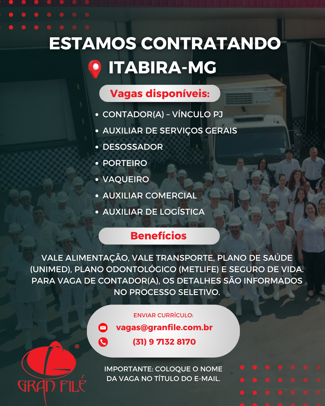 Gran Filé está com vagas em aberto para contador(a) e outros cargos; saiba mais
