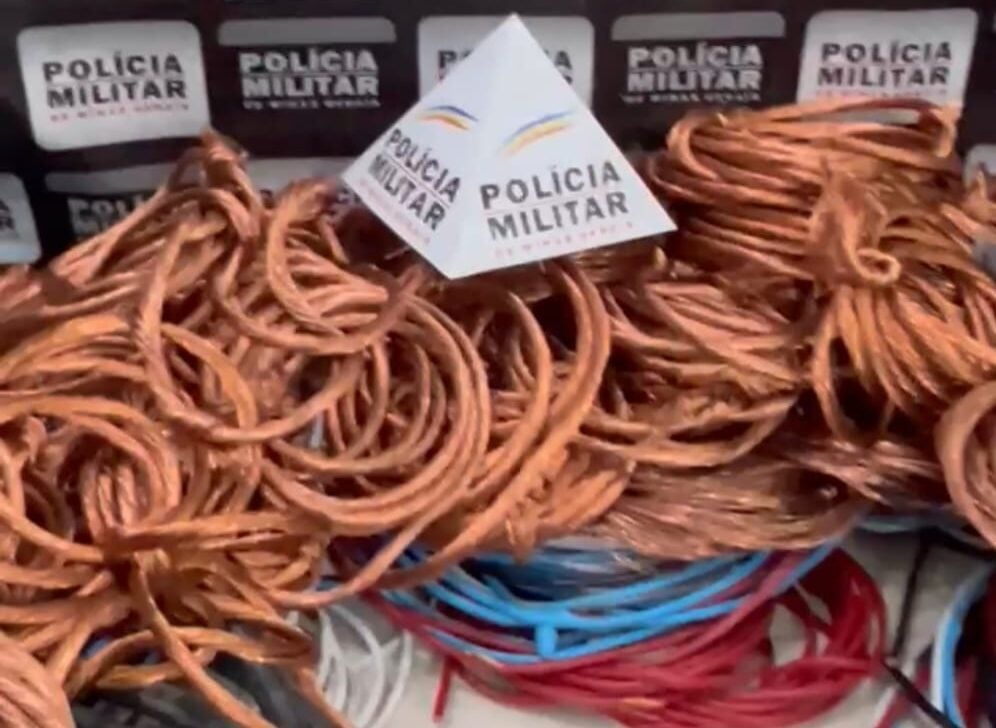 Polícia Militar prende dois por receptação e apreende mais de 500 kg de fios de cobre em São Gonçalo do Rio Abaixo