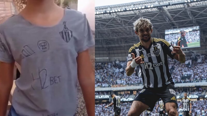 Atração na Arena MRV: Instituto Galo homenageará torcedora mirim que fez camisa com o nome de Scarpa, neste dia de clássico