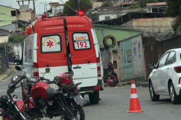 Colisão entre motos deixa duas pessoas feridas no Cônego Guilhermino, em Itabira