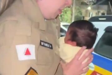 Sargento da Polícia Militar salva bebê de sete dias engasgado em Simonésia
