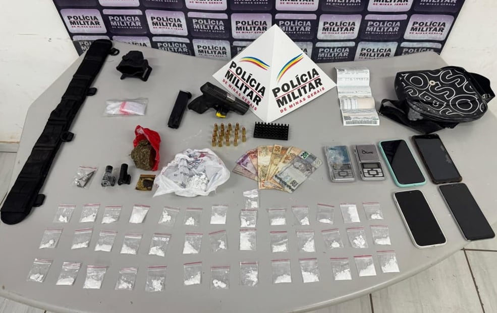 Polícia Militar prende casal por tráfico de drogas e posse ilegal de arma de fogo em Itabira