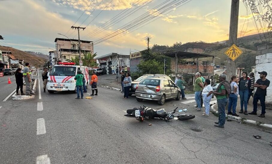 Colisão entre veículos deixa duas pessoas feridas no bairro Loanda, em João Monlevade