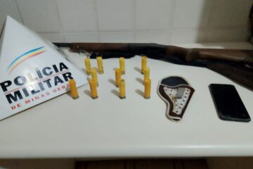 Polícia Militar apreende espingarda furtada em operação na zona rural de Ferros
