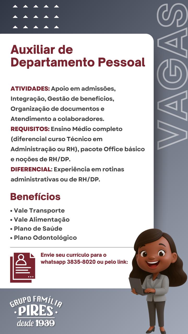Confira as vagas de emprego disponíveis no Grupo Família Pires e Premium Executive Hotel