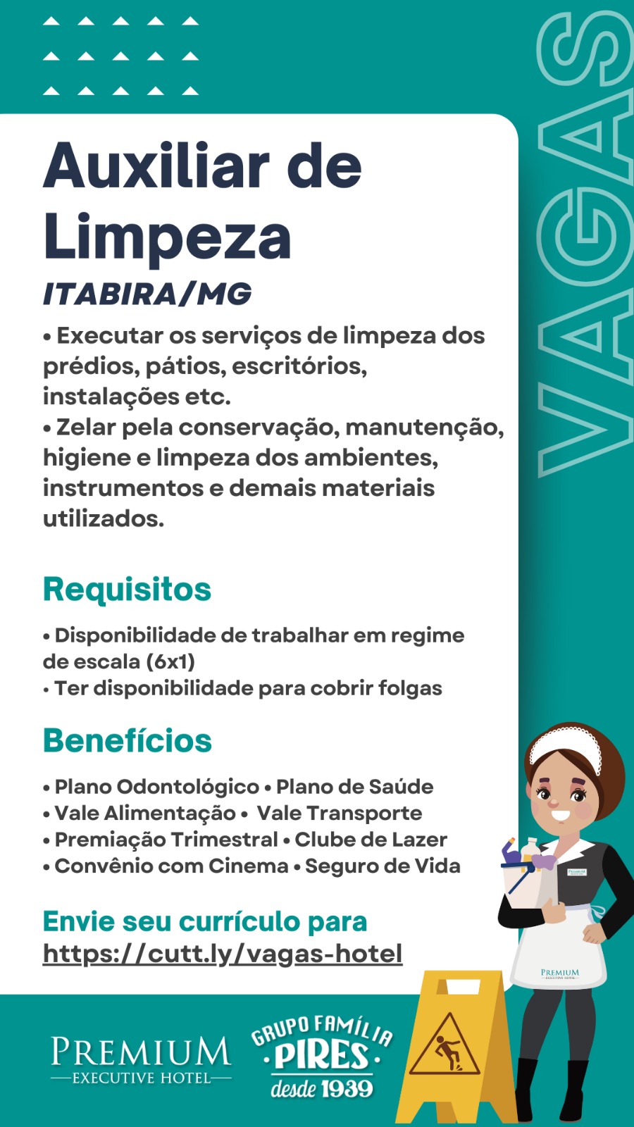 Confira as vagas de emprego disponíveis no Grupo Família Pires e Premium Executive Hotel