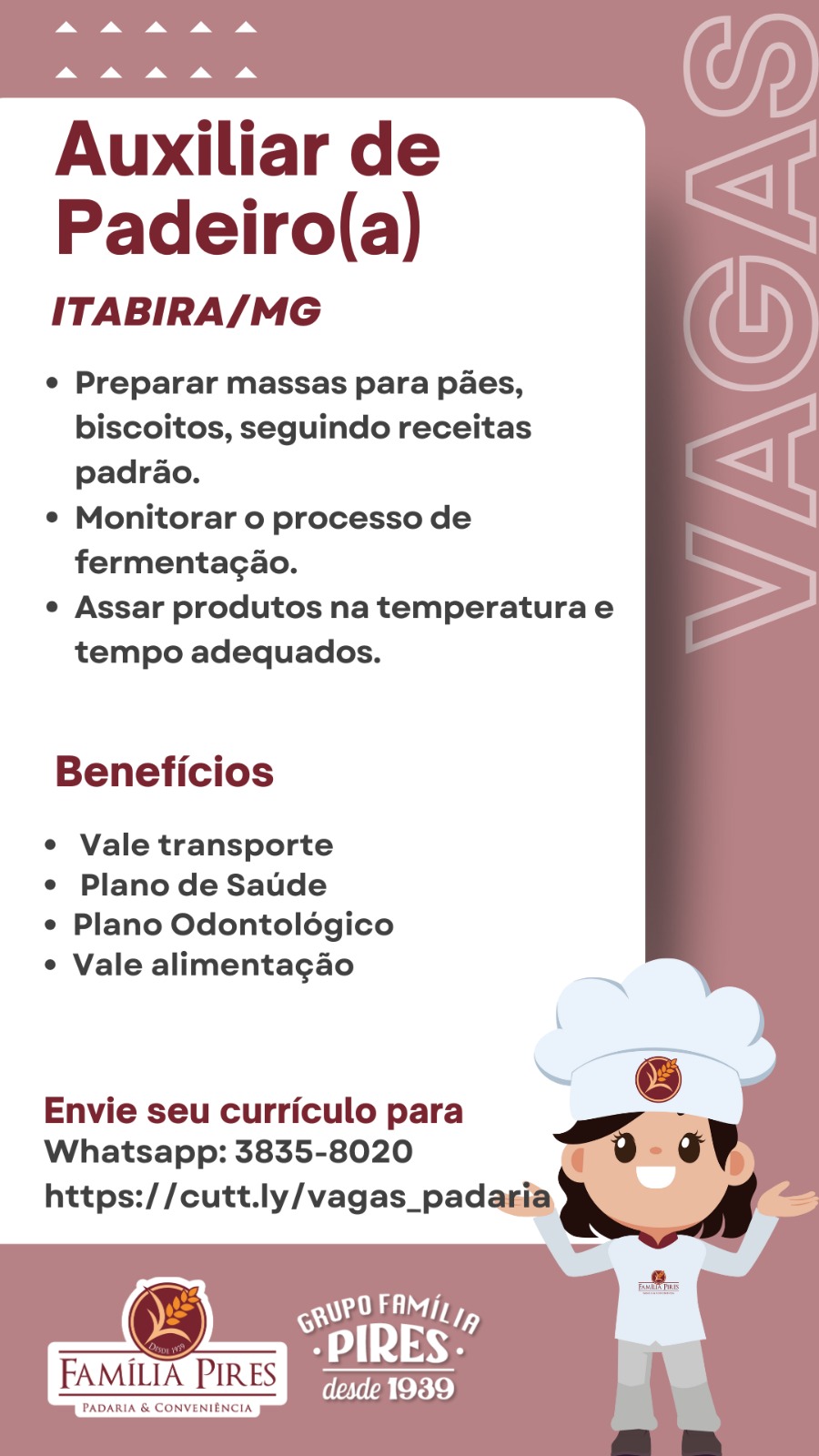 Confira as vagas de emprego disponíveis no Grupo Família Pires e Premium Executive Hotel