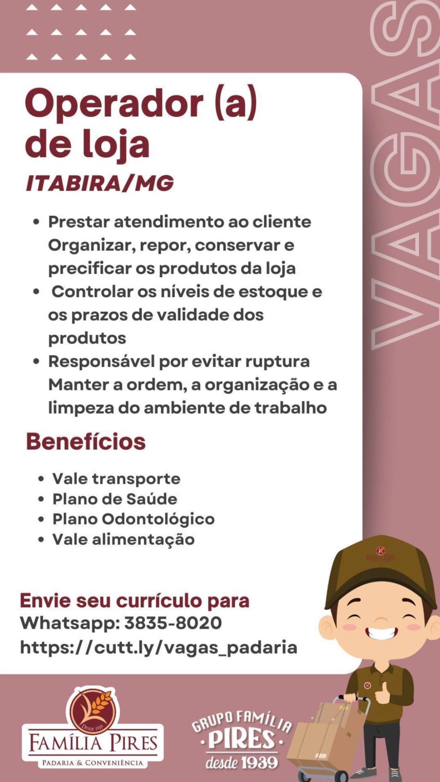 Confira as vagas de emprego disponíveis no Grupo Família Pires e Premium Executive Hotel