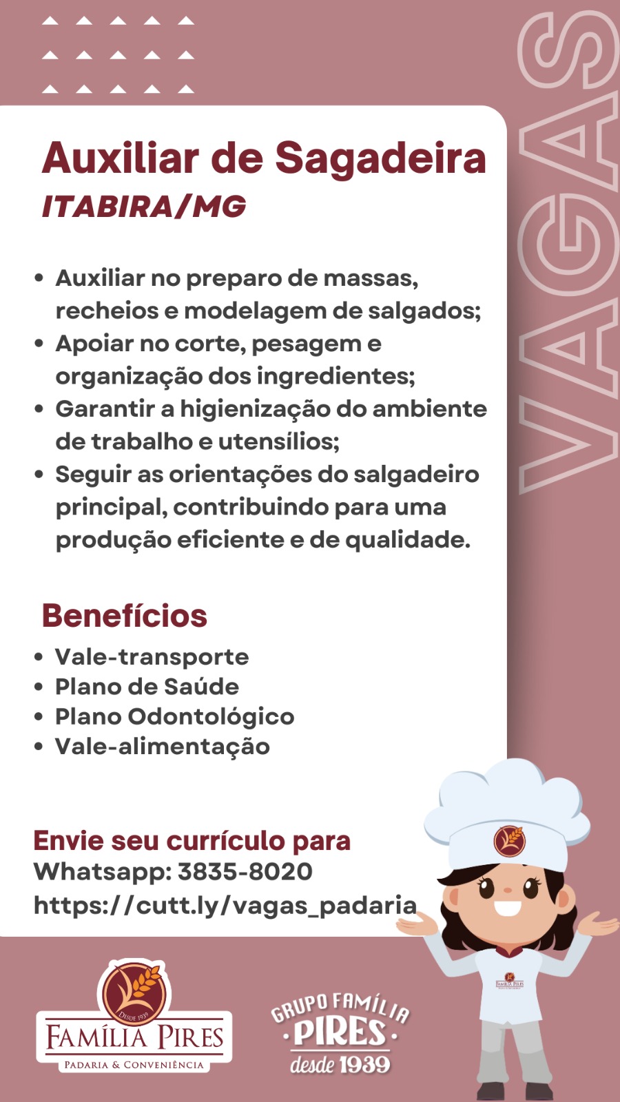 Confira as vagas de emprego disponíveis no Grupo Família Pires e Premium Executive Hotel