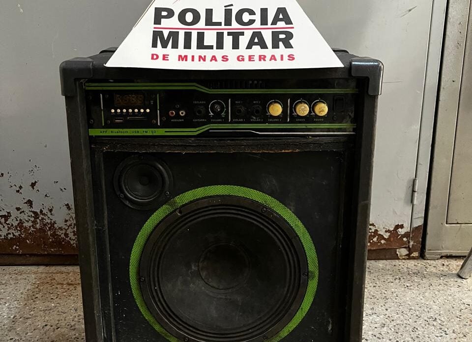 Polícia Militar apreende caixa de som após denúncia de perturbação do sossego em Itabira