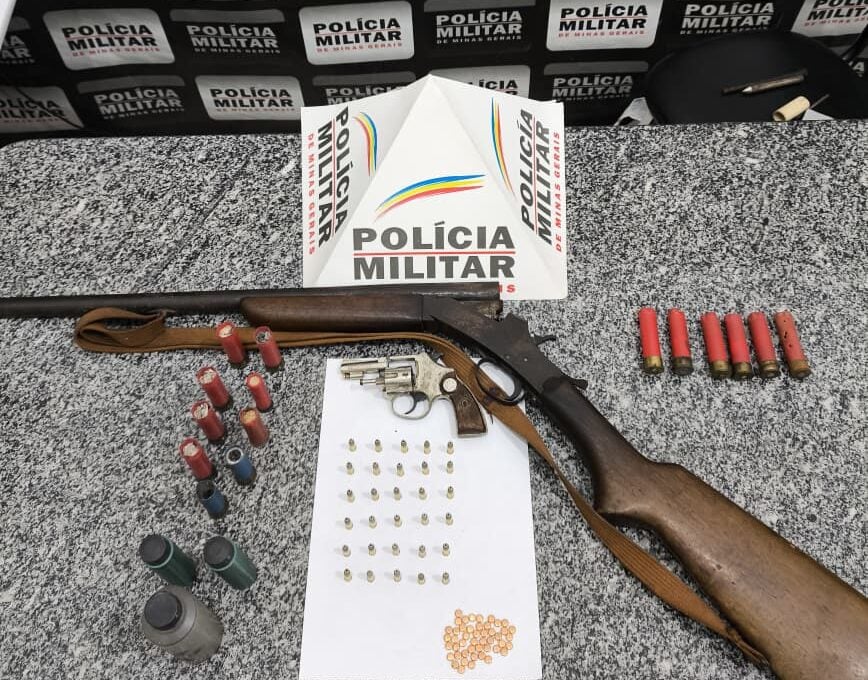 Polícia Militar apreende armas e munições em São Gonçalo do Rio Abaixo