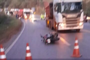 Motociclista morre em acidente e BR-040 é interditada em Congonhas
